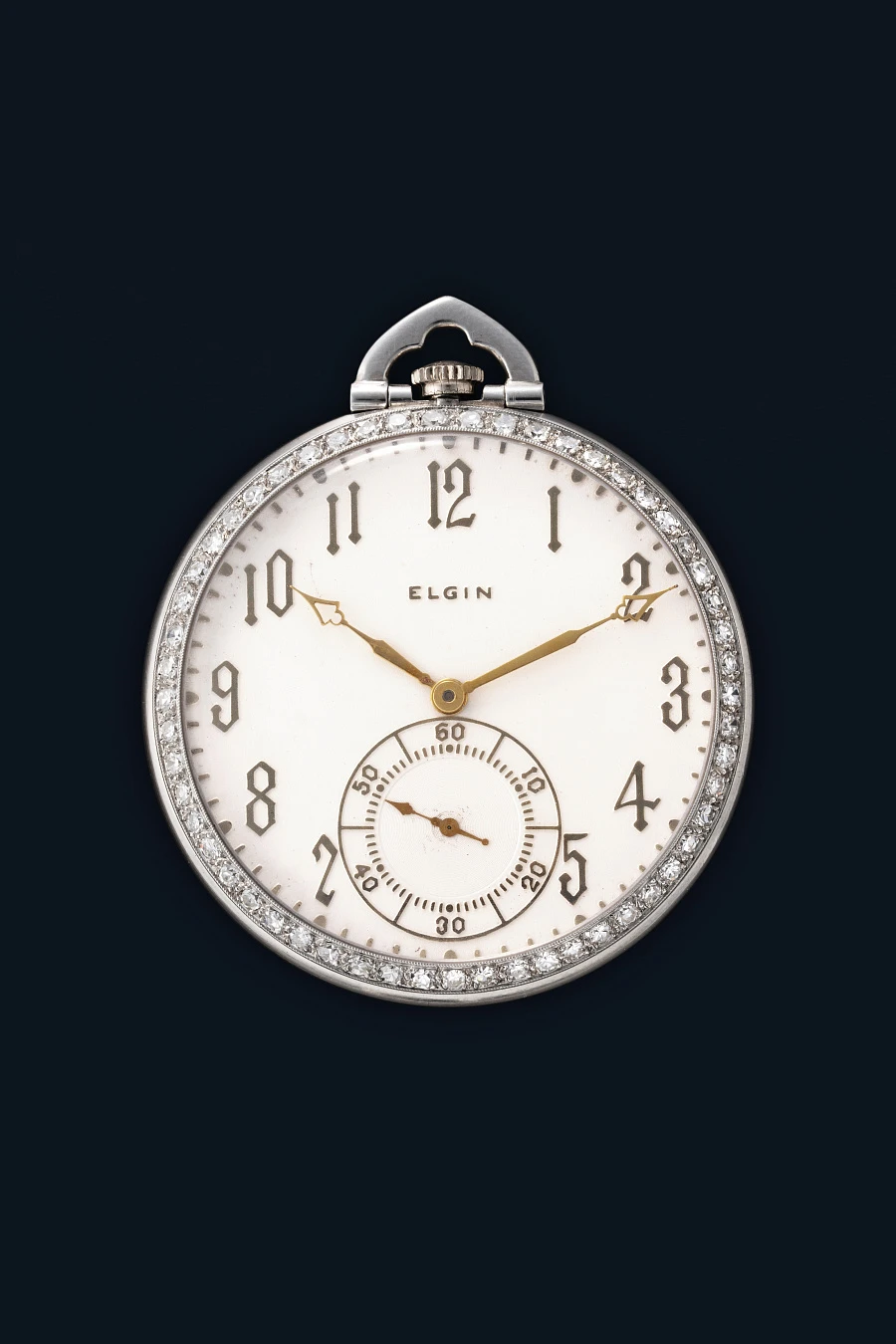Pocket Watch with Pearls and Diamonds in Platinum