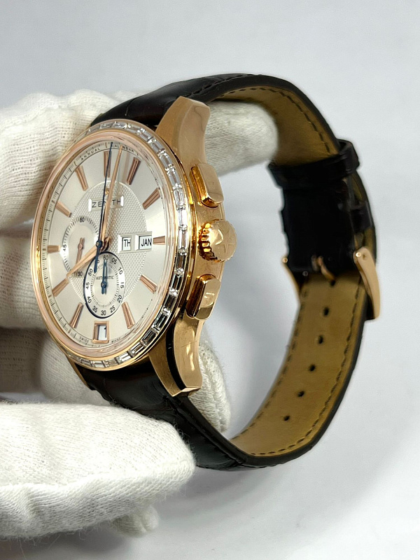 Captain Winsor Annual Calendar Rose Gold Baguette Diamond-set