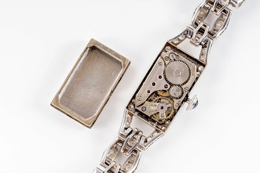 French Cocktail Watch in Platinum and Gold with Diamonds