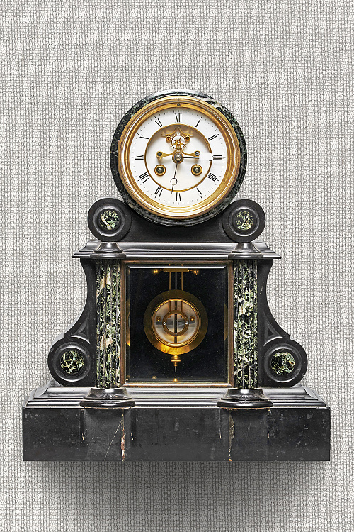 Marble Clock with open Brocot Escapement