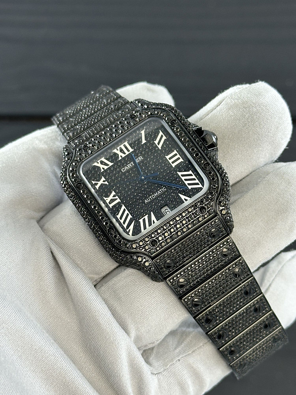Santos de Cartier Custom Black Diamond-set