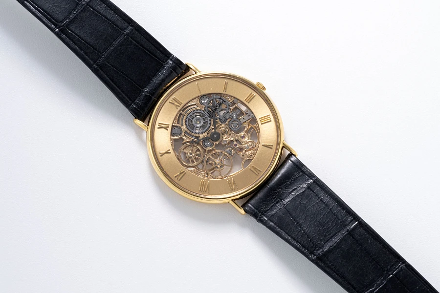 Ultra Thin Skeleton Dress Watch in 18k Yellow Gold