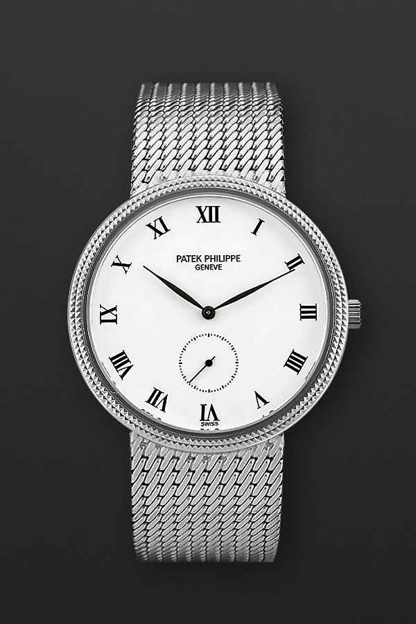 Calatrava ‘Clous de Paris’ 3919 White Gold Milanese Bracelet