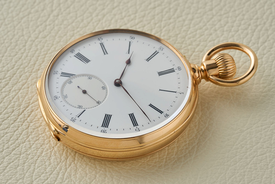 18K Rose Gold Handaufzug, Enamel dial