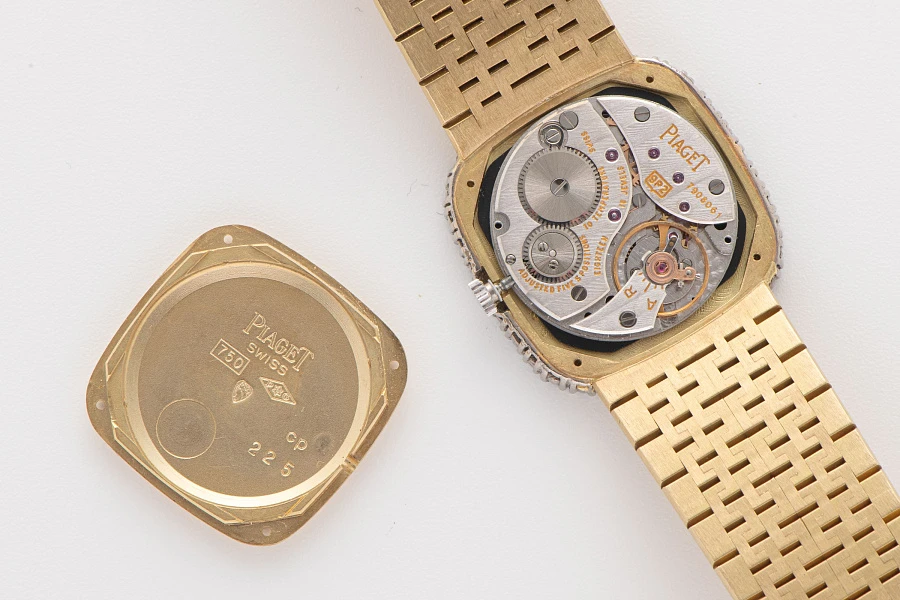 Onyx and Diamond Dial Watch Ref. 9906A in 18k Yellow Gold