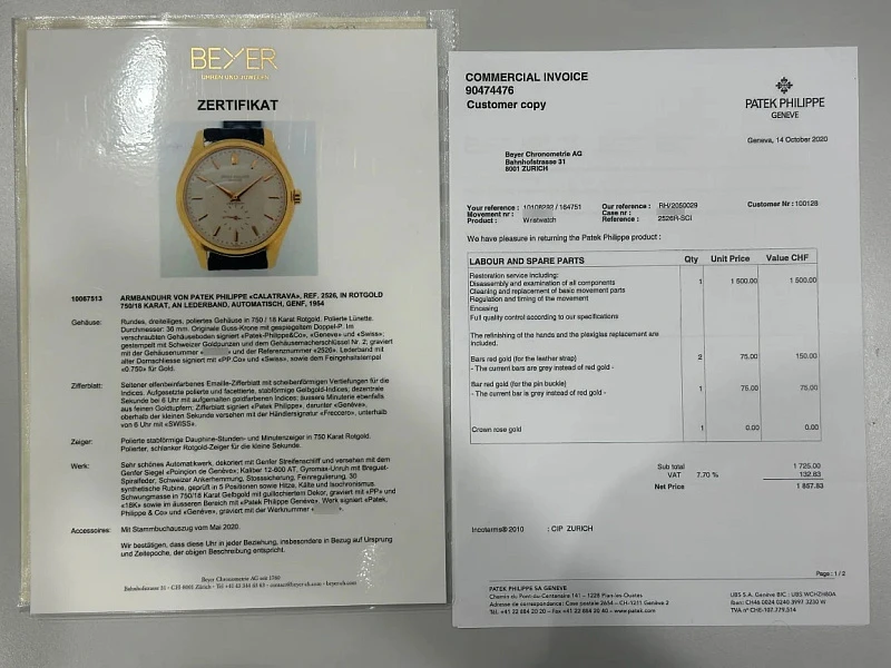 'Freccero' Double Signed Calatrava Ref. 2526 18k Rose Gold