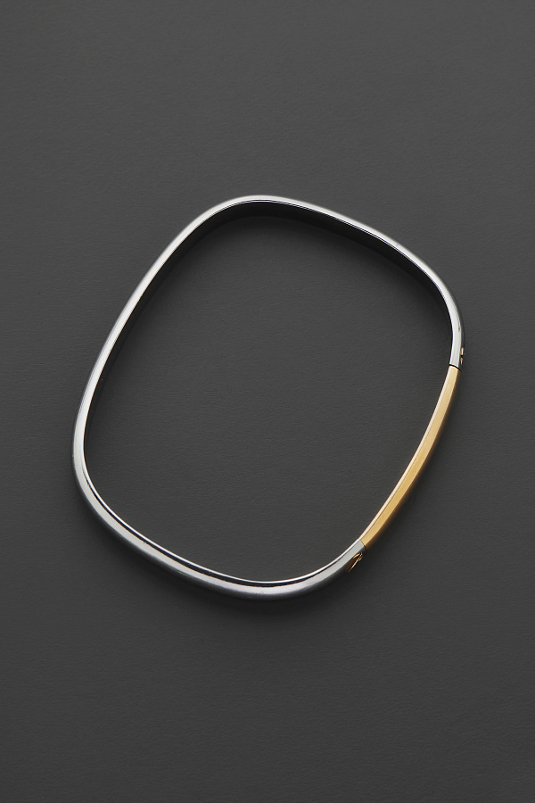 Santos Bangle in Steel and 18k Yellow Gold
