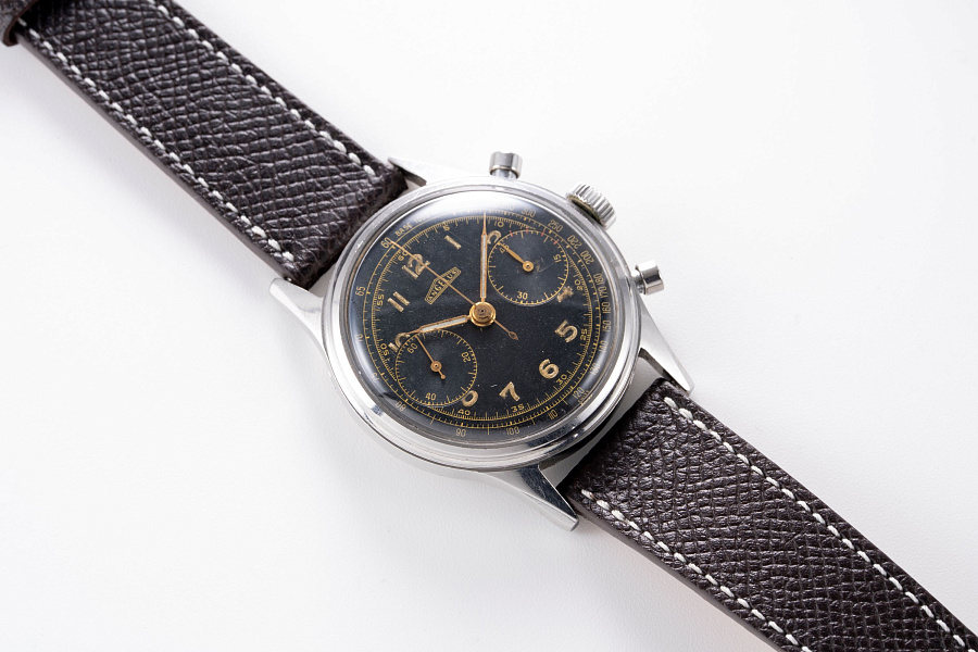 Vintage Chronograph with Gilt Dial in Stainless Steel