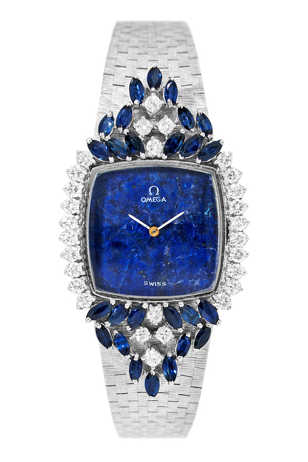 Ladies Watch White Gold with Diamonds and Sapphires