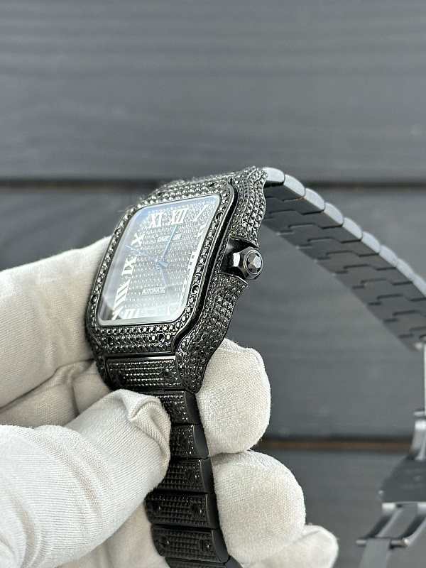 Santos de Cartier Custom Black Diamond-set