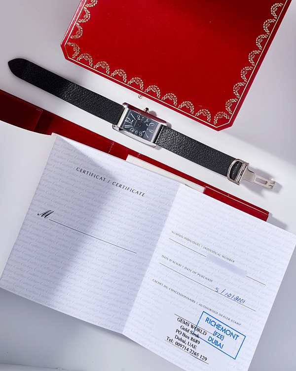 Tank Américaine Large Model White Gold Automatic