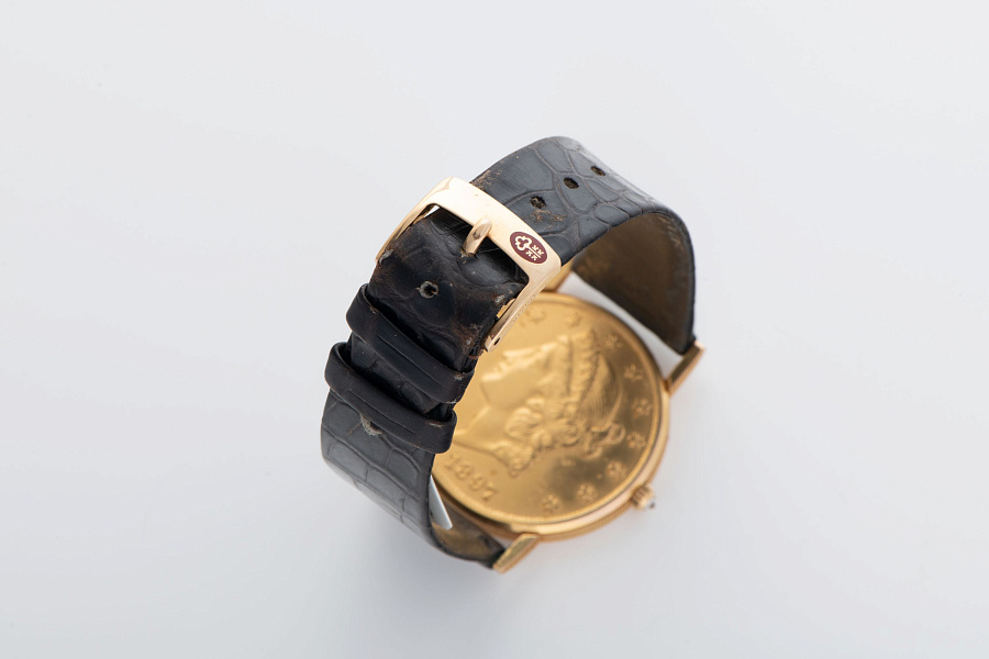 Twenty Dollar Coin Watch 18k Yellow Gold