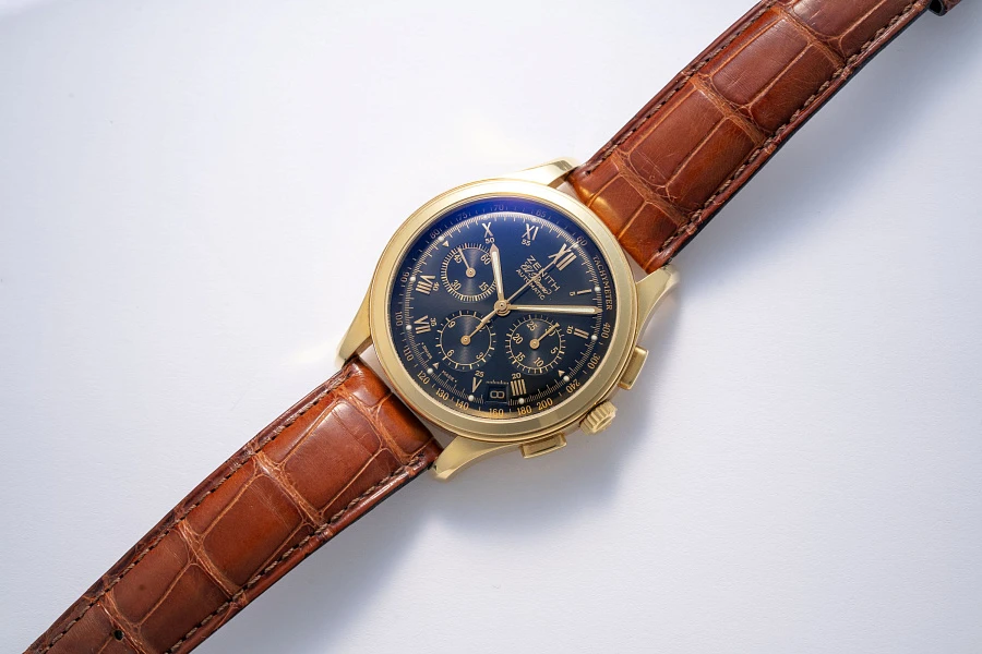 El Primero Chronograph Black Dial Ref. 30.0501.400 in 18k Yellow Gold