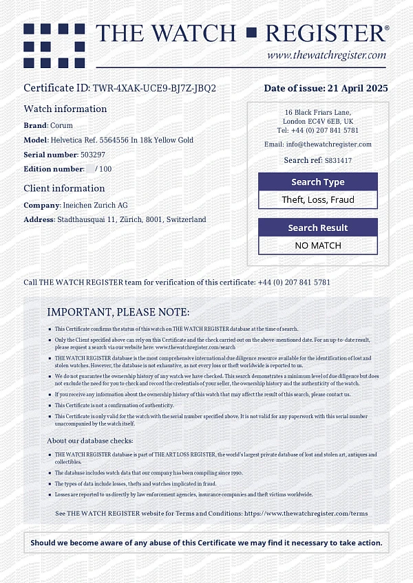 Helvetica Ref. 5564556 in 18k Yellow Gold