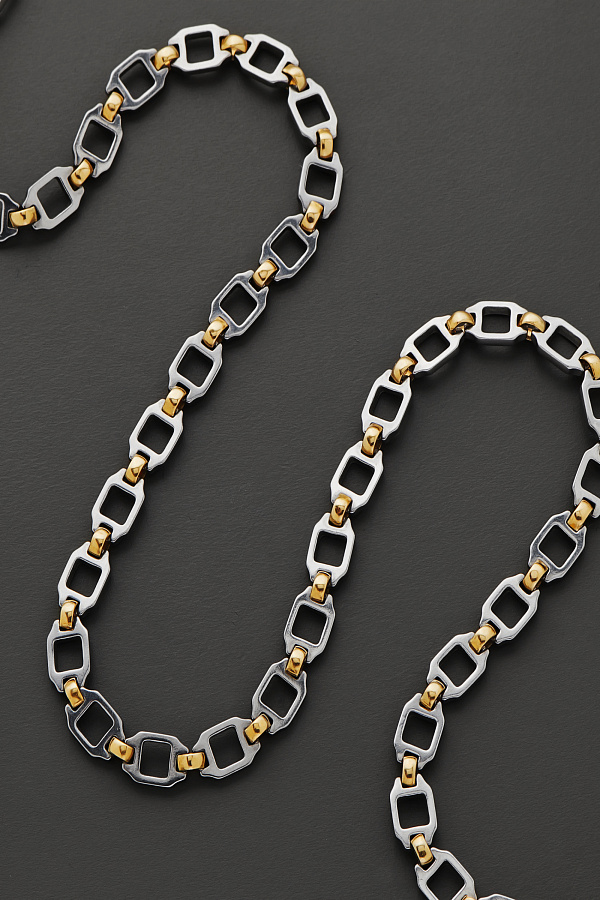 Santos Necklace in Steel and 18k Yellow Gold