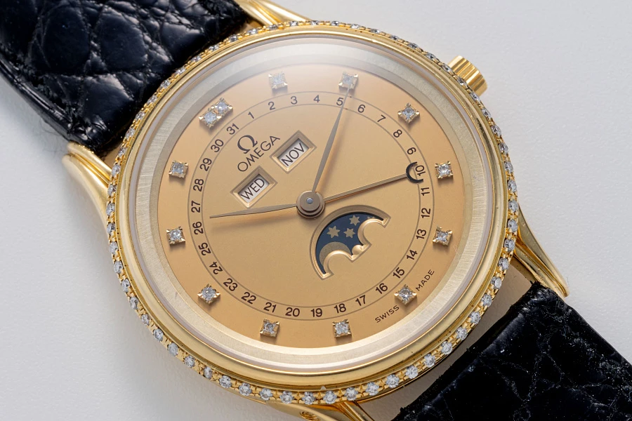 Triple Calendar Ref. 156003 in 18k Yellow Gold with Diamond Bezel