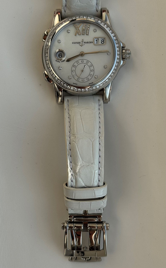 Dual Time Manufacture Ladies in Stainless steel with Diamonds