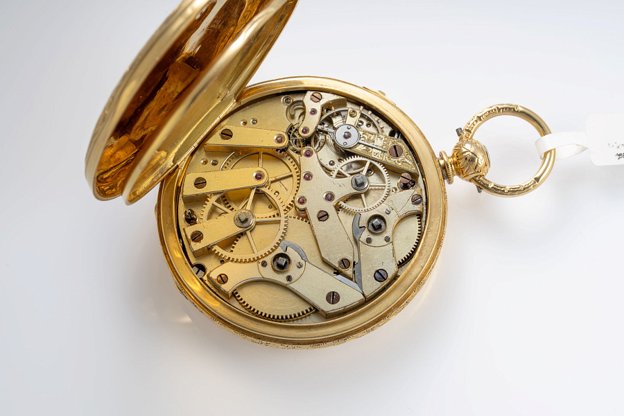 19th Century Dual Time Dead-Beat Seconds in 18k Yellow Gold with