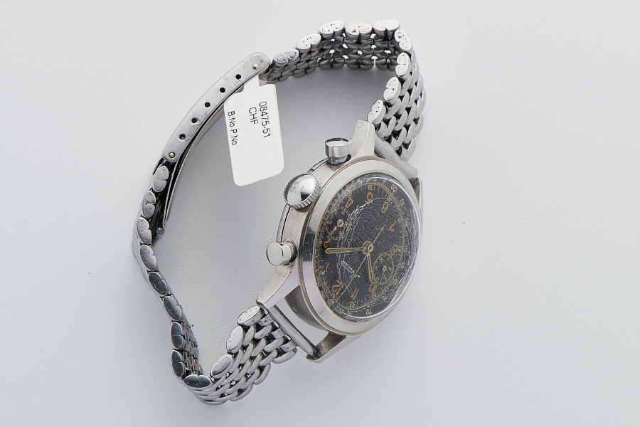 Gilt Dial Chronograph on Gay Frères Bracelet