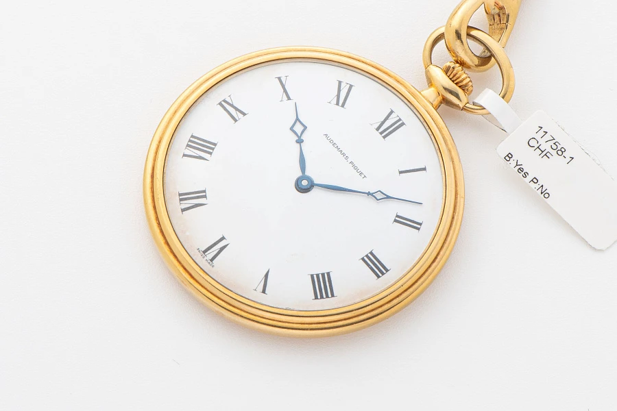 Enamel Dial Pocket Watch in 18k Yellow Gold