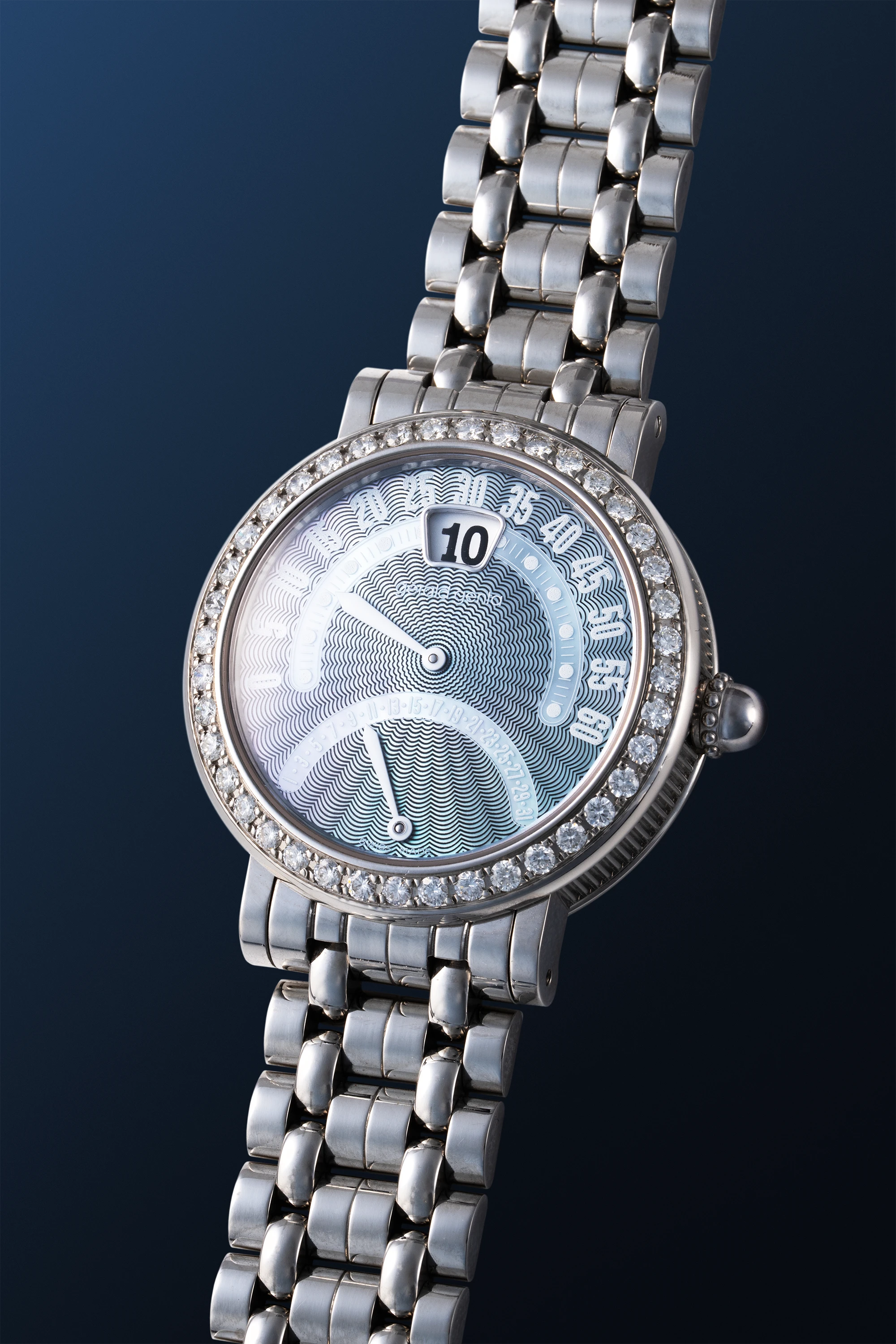 Retrograde Jumping Hour Ref. 3714 with Mother of Pearl Dial in Stainless Steel