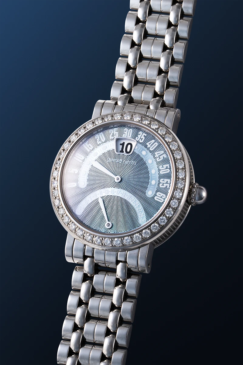 Retrograde Jumping Hour Ref. 3714 with Mother of Pearl Dial in Stainless Steel