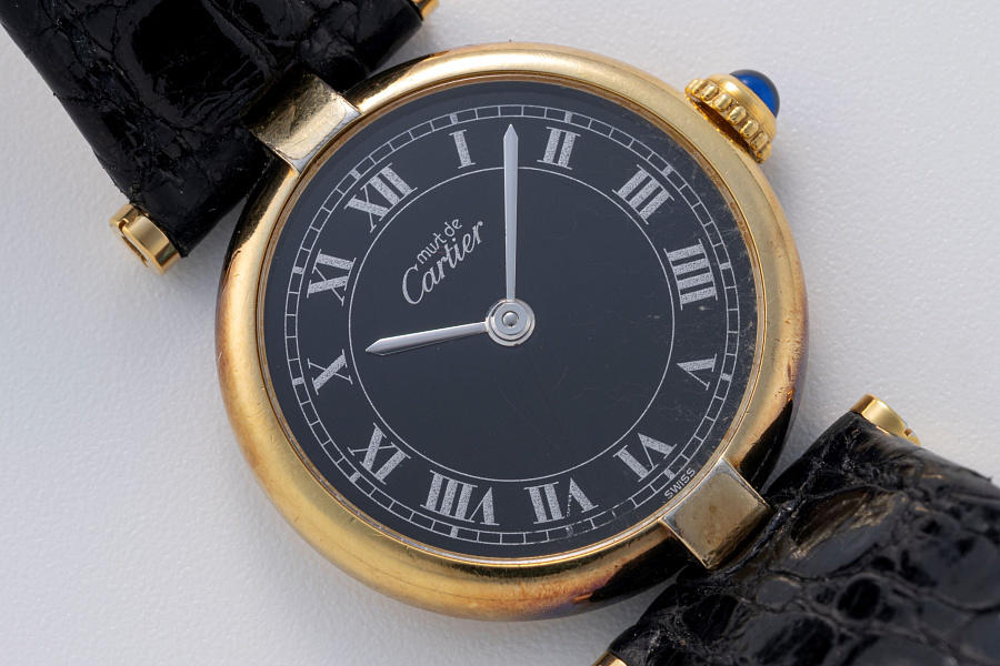 Must de Cartier Vermeil with Black Dial