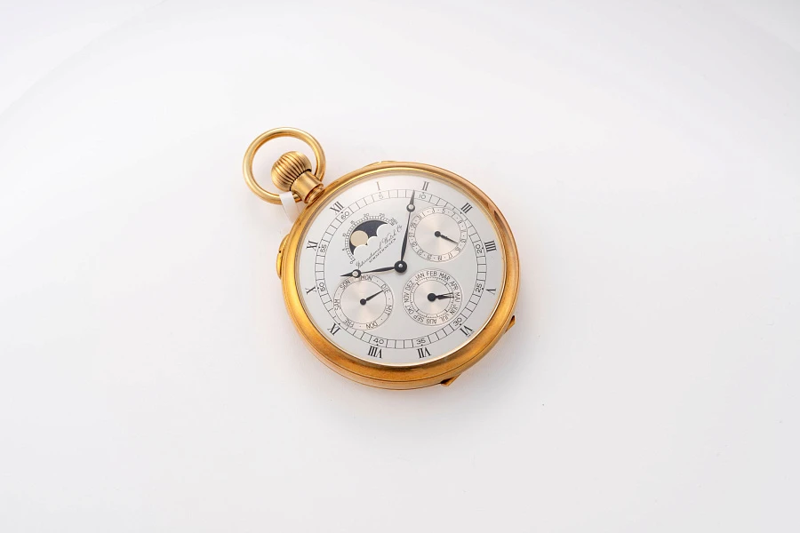 Annual Calendar Pocket Watch in 18k Yellow Gold