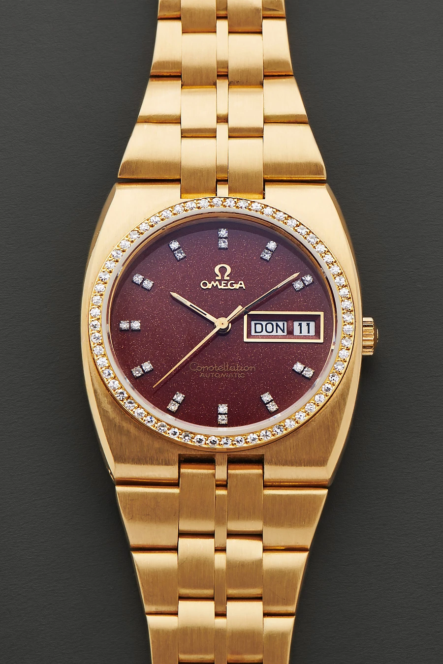 Constellation Day-Date Ref. 1680054 with Diamond Indices and Bezel in 18k Yellow Gold