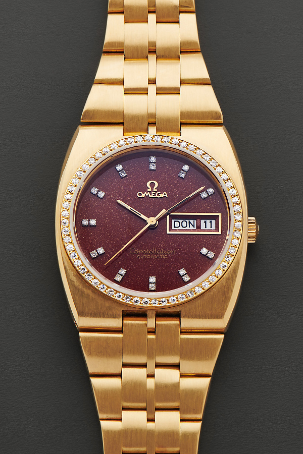 Constellation Day-Date Ref. 1680054 with Diamond Indices and Bezel in 18k Yellow Gold