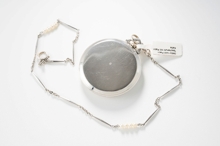 Pocket Watch with Pearls and Diamonds in Platinum