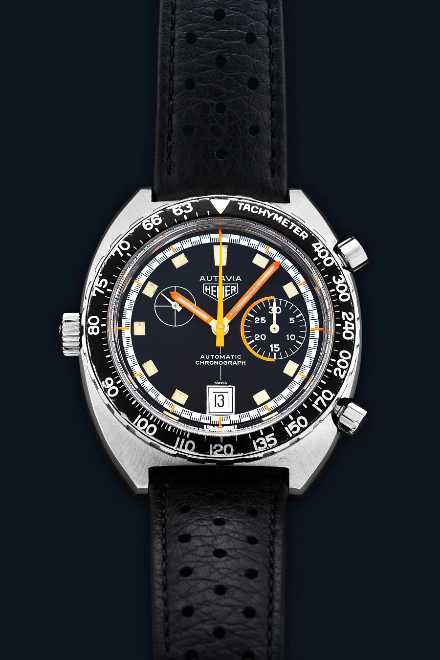 Exceedingly Rare Autavia Exotic Ref. 1163 in Stainless Steel with Ferrari Collector's Set