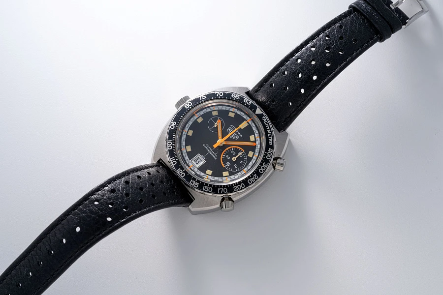 Exceedingly Rare Autavia Exotic Ref. 1163 in Stainless Steel with Ferrari Collector's Set