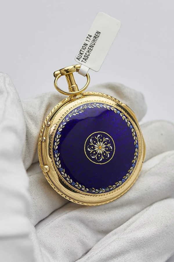 Poitevin Enamel Verge Pocket Watch