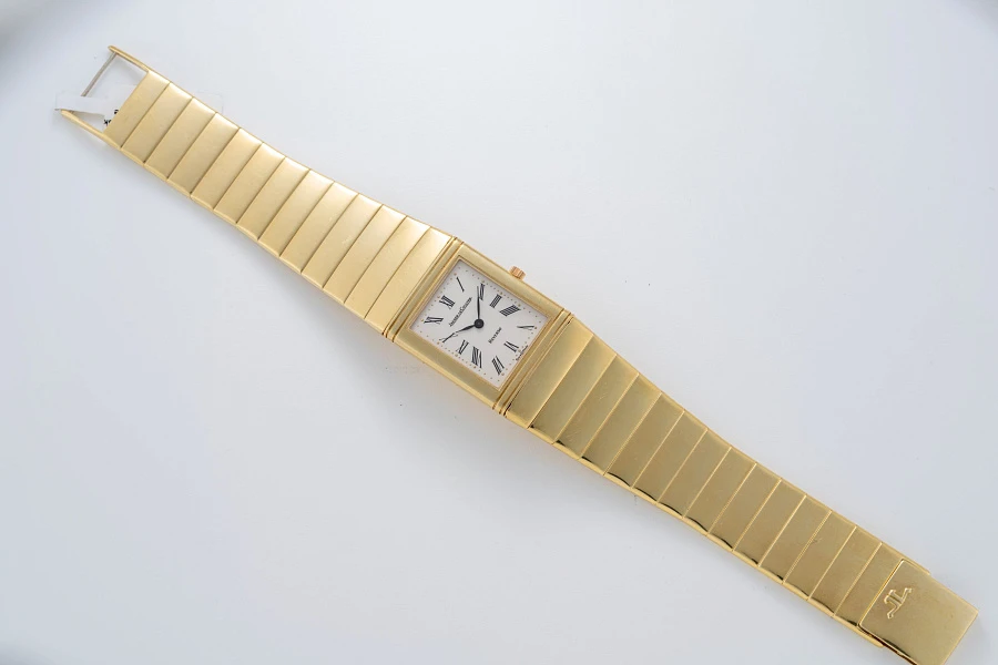 Reverso Quartz in 18k Yellow Gold on Rare Bracelet