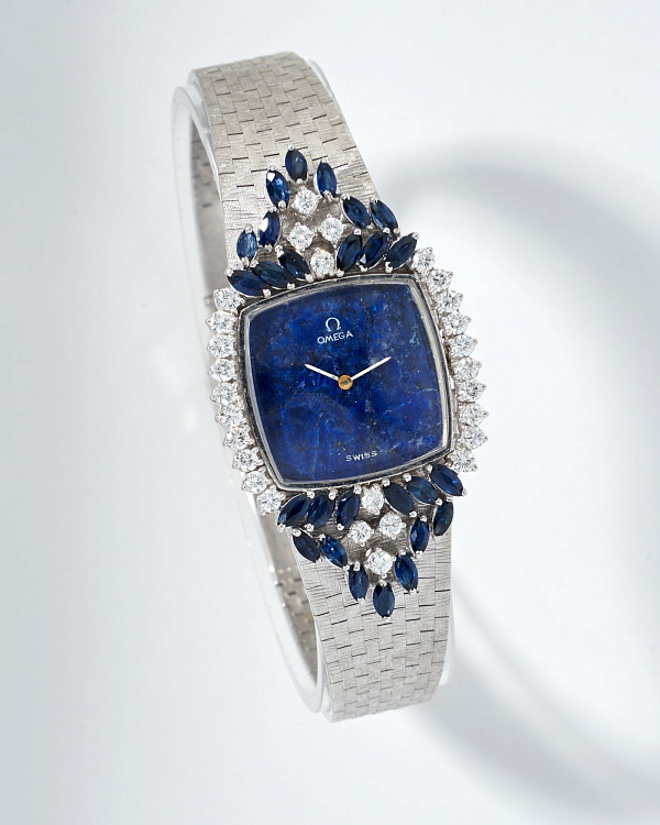 Ladies Watch White Gold with Diamonds and Sapphires
