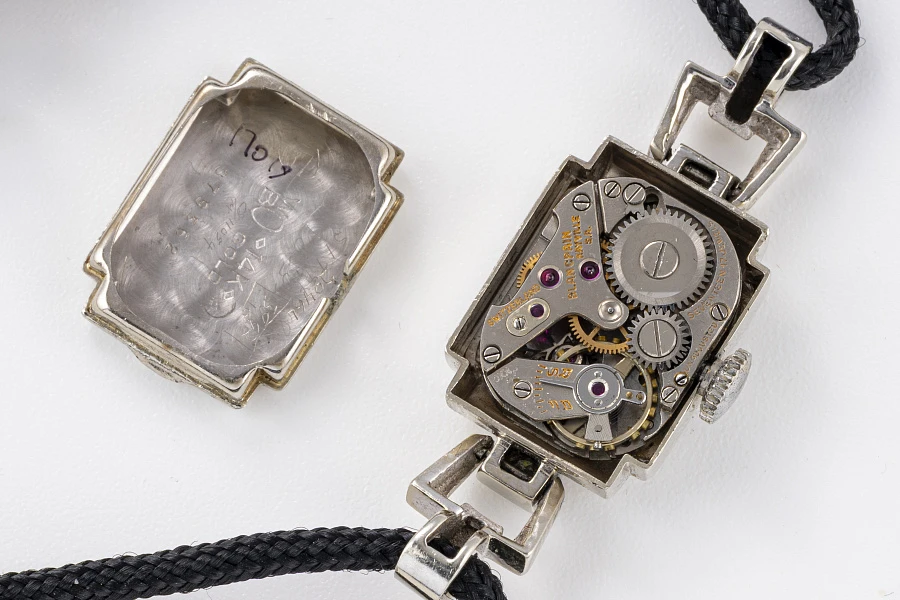 1920s Cocktail Watch in 14k White Gold with Diamonds