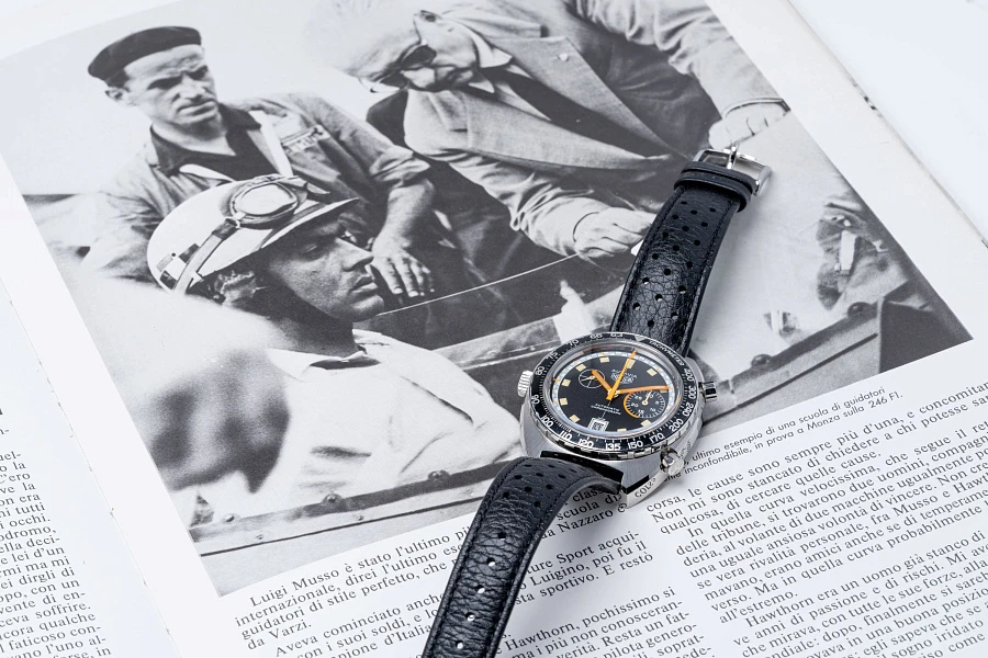 Exceedingly Rare Autavia Exotic Ref. 1163 in Stainless Steel with Ferrari Collector's Set