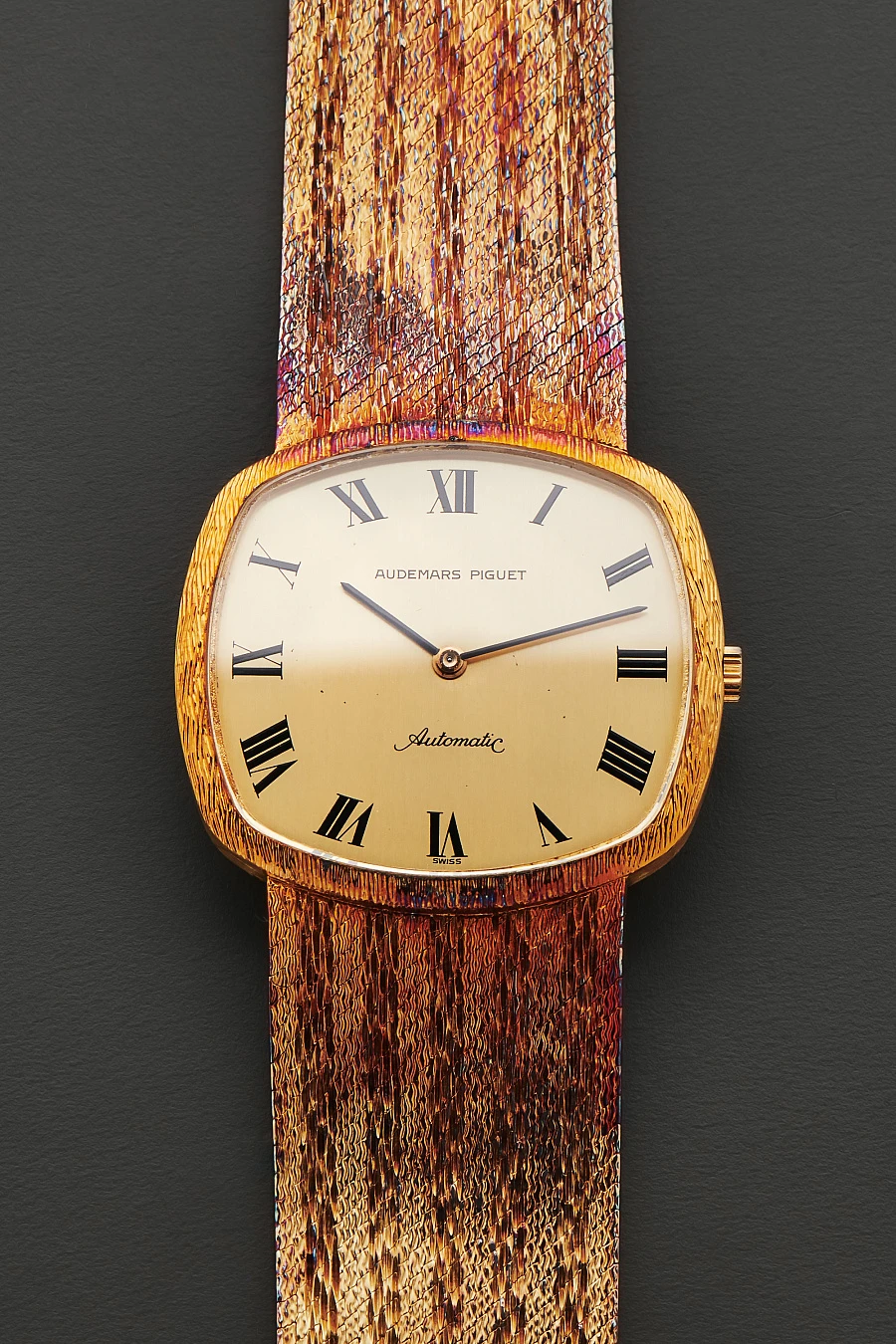 TV-Dial Dress Watch Ref. 99 in 18k Yellow Gold with Heavy Pink Patina