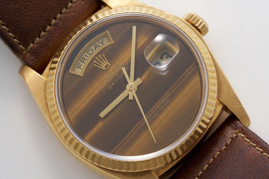 Day-Date Ref. 18038 with Tiger Eye Dial in 18k Yellow Gold