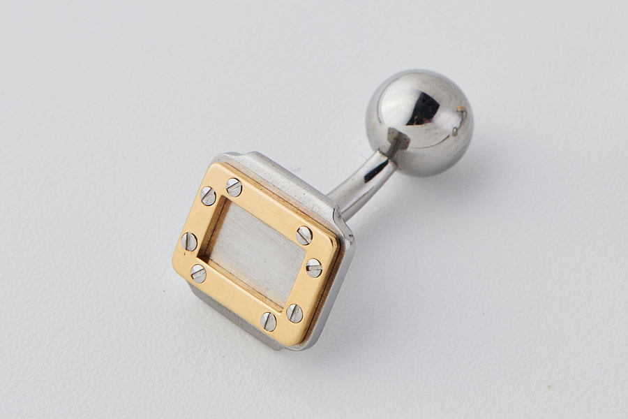 Santos Cufflinks in Steel and 18k Yellow Gold