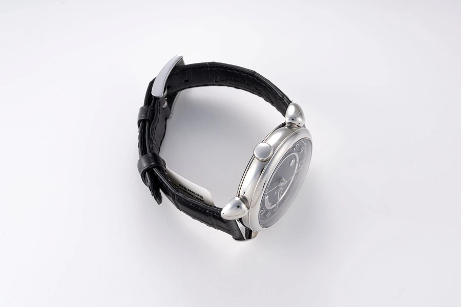 Black Guilloche Dial in Stainless Steel
