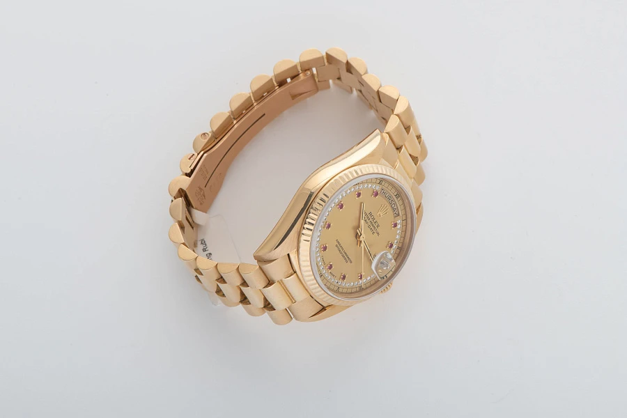 Day-Date Ref. 18038 with 'Ruby String Dial' in 18k Yellow Gold