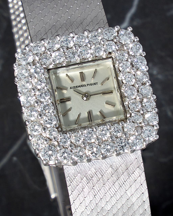 Cocktail Watch Vintage White Gold 20mm Diamond-set