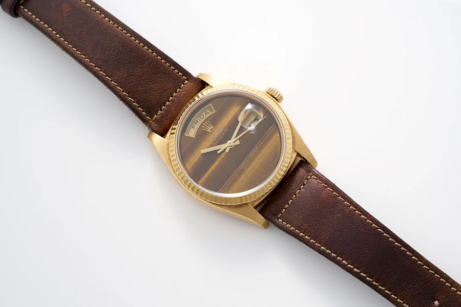 Day-Date Ref. 18038 with Tiger Eye Dial in 18k Yellow Gold