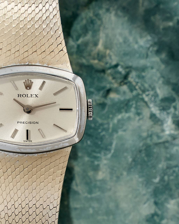 Precision Ladies White Gold Manual Wind
