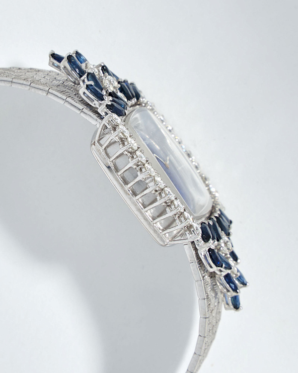 Ladies Watch White Gold with Diamonds and Sapphires