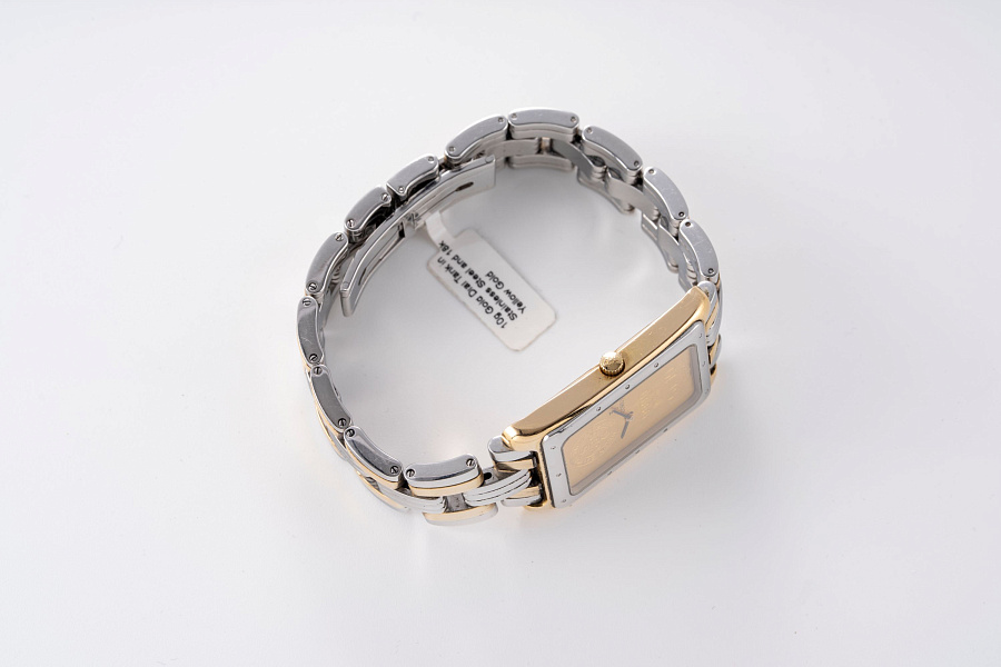 10g Gold Dial Tank in Stainless Steel and 18k Yellow Gold