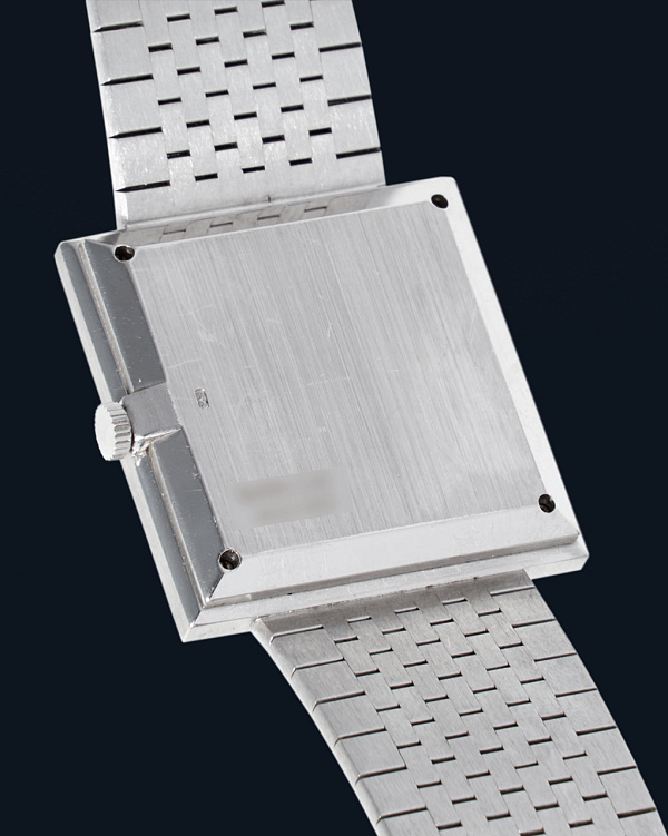 Vintage Square Ref. 9200 in 18k White Gold with Diamonds & Onyx Dial