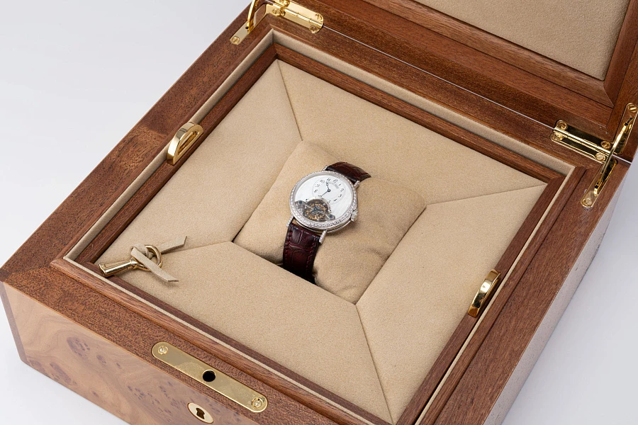 Tourbillon Mother of Pearl Dial Ref. 3358 in 18k White Gold with Diamonds